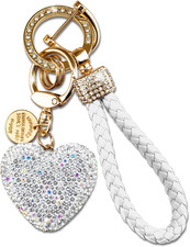 Heart Keychain Wristlet Bling Keychains for Women Girls Key Chain for Car Keys P