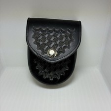 Dutyman 8121 Police Duty Belt Handcuff Pouch Case Holder Weave Leather Black