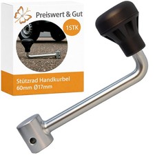 Kurbel Hebel Stützrad 60mm Bugrad Deichselrad Länge 153mm für Wohnwagen Anhänger
