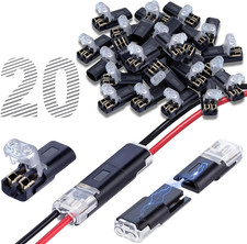 Wire Connectors, 20PCS Double Plug-In Connector with Locking Buckle, Low Voltage