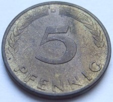 5 Pfennig 1949 D M&uuml;nze Bank Deutscher L&auml;nder bankfrisch Stempelglanz