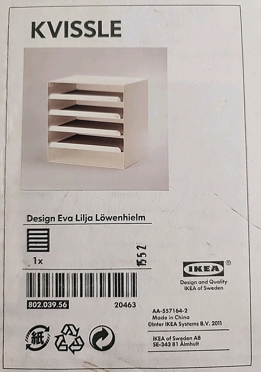 IKEA KVISSLE White Filing Letter Paper Organizer Desk Tray 701.980