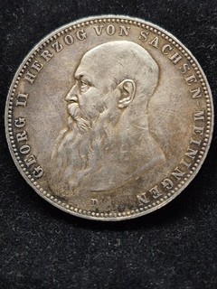 Kaiserreich Sachsen Meiningen 5 Mark 1908 D GEORG II