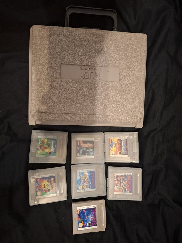 Vintage Nuby Nintendo Game Boy Case Bundle + 7 Games Lot Super Mario Land Tetris