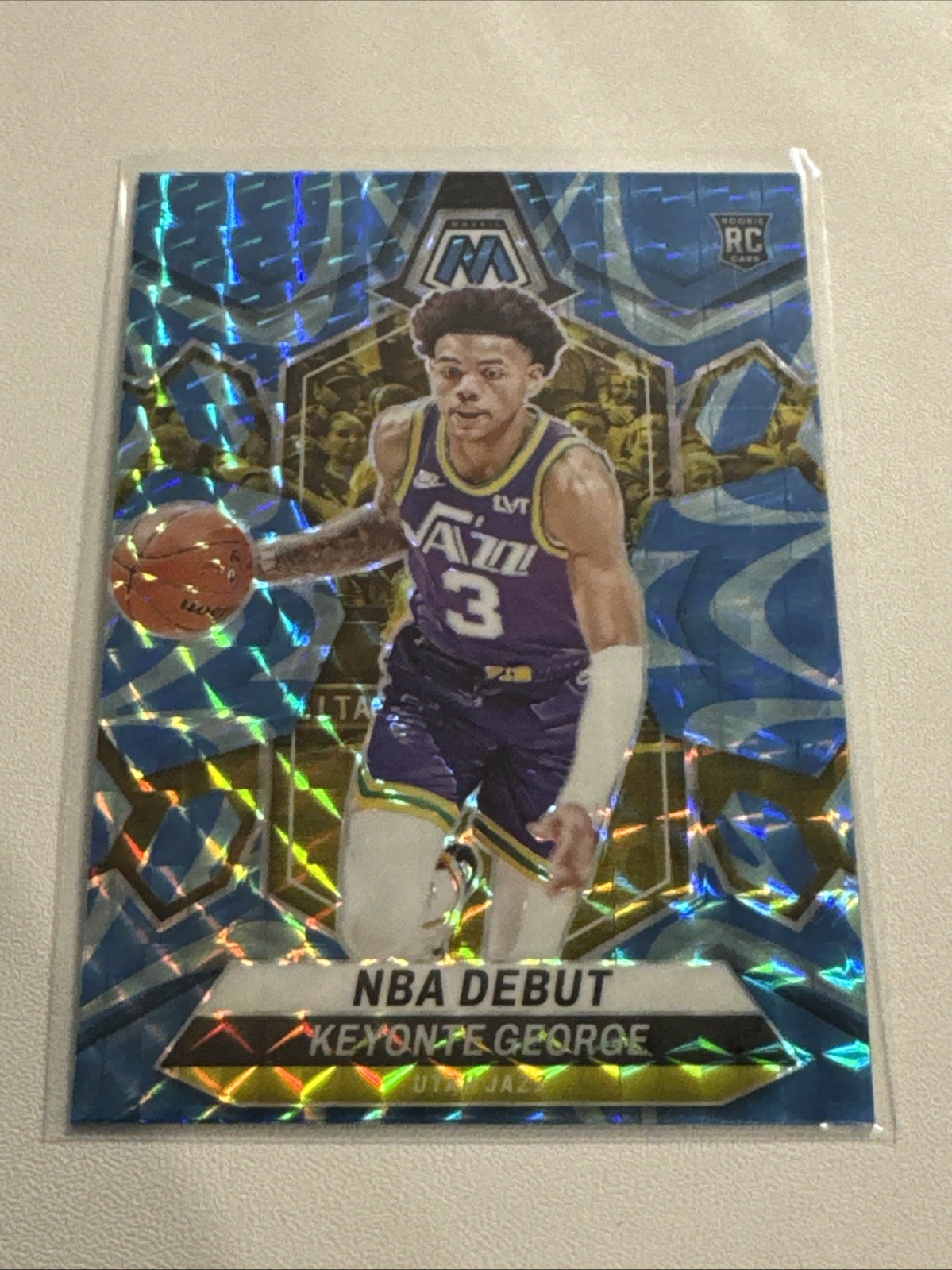 2023-24 Panini Mosaic - NBA Debut Keyonte George #251 Reactive Blue Mosaic Prizm