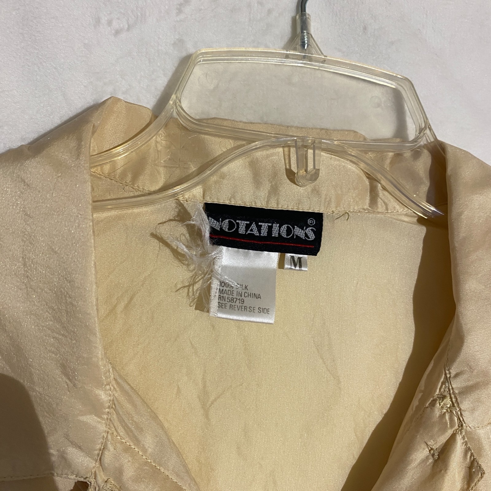 Vintage Notation Ruffle Front Button Up Blouse To… - image 3