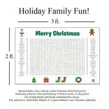 Jumbo Christmas Word Search Poster Poster-Size Word Search Giant Activity Poster