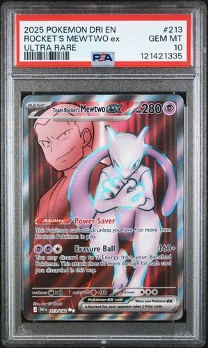 2025 POKEMON DRI EN-DESTINED RIVALS ULTRA RARE TEAM ROCKET'S MEWTWO EX PSA 10