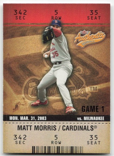 2003 Fleer Authentix Matt Morris #14 card