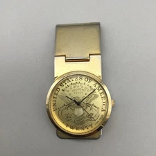 Vtg Verichron United States Desk Clock Unisex Twenty Gold Tone New Battery