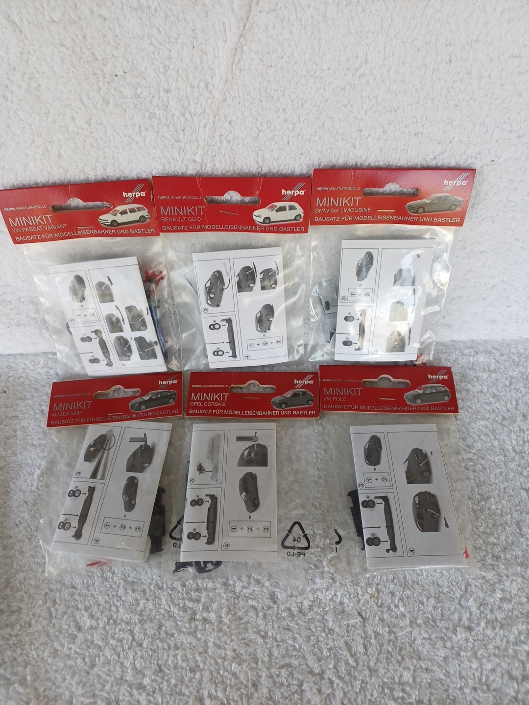 Herpa Minikit HO 1/87 Scale X 6 New Sealed Different Car Model Kits