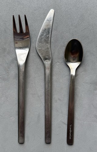 SAS Scandinavian Airlines Stainless Silverware, 3-Piece Silverware Modern Handle
