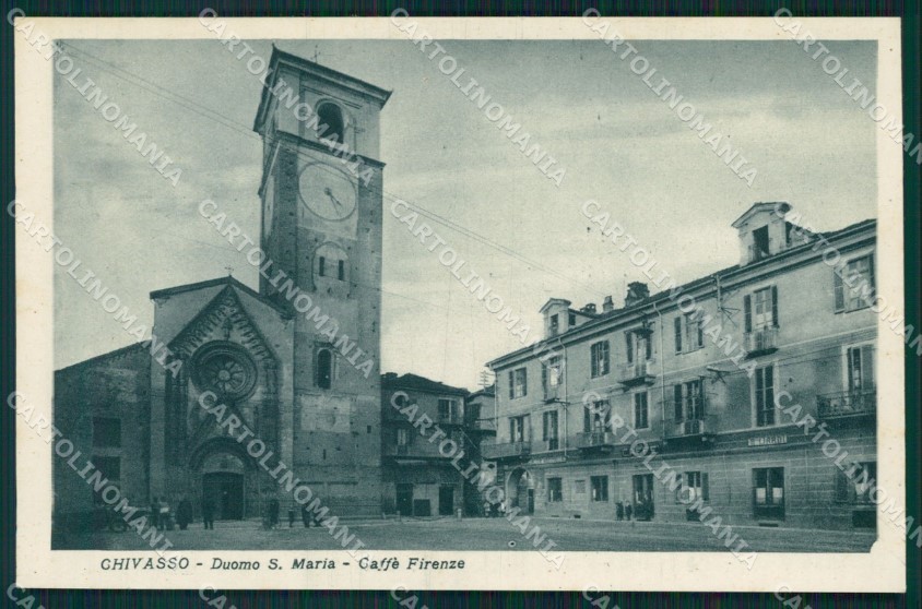 Torino Chivasso Duomo Santa Maria Caffè Firenze Pubblicitaria cartolina MT4839
