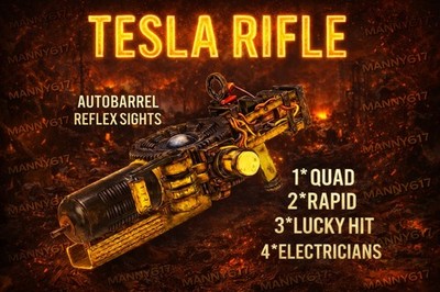 Fallout 76 PS4 / PS5   Tesla Rifle GOD ROLL 