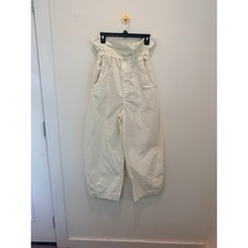 Pilcro Cream Paperbag Waist High Rise Wide Leg Pants Medium