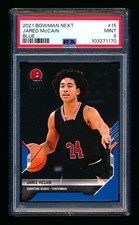 2021-22 BOWMAN NEXT #15 JARED MCCAIN RC BLUE OKC ROOKIE XRC #47/49 PSA 9~HIGHEST