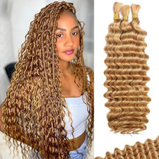 27 Blonde Boho Human Braiding Hair 120G Curly for Boho Braids Bohemian 100 Huma