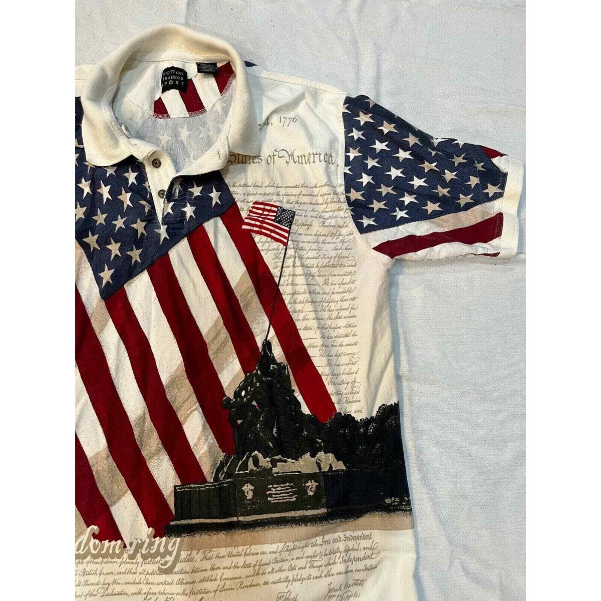 cotton traders sport flag shirt