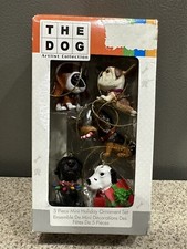 The Dog Artist Collection 5 Piece Mini Christmas Ornaments Kurt Adler NOS