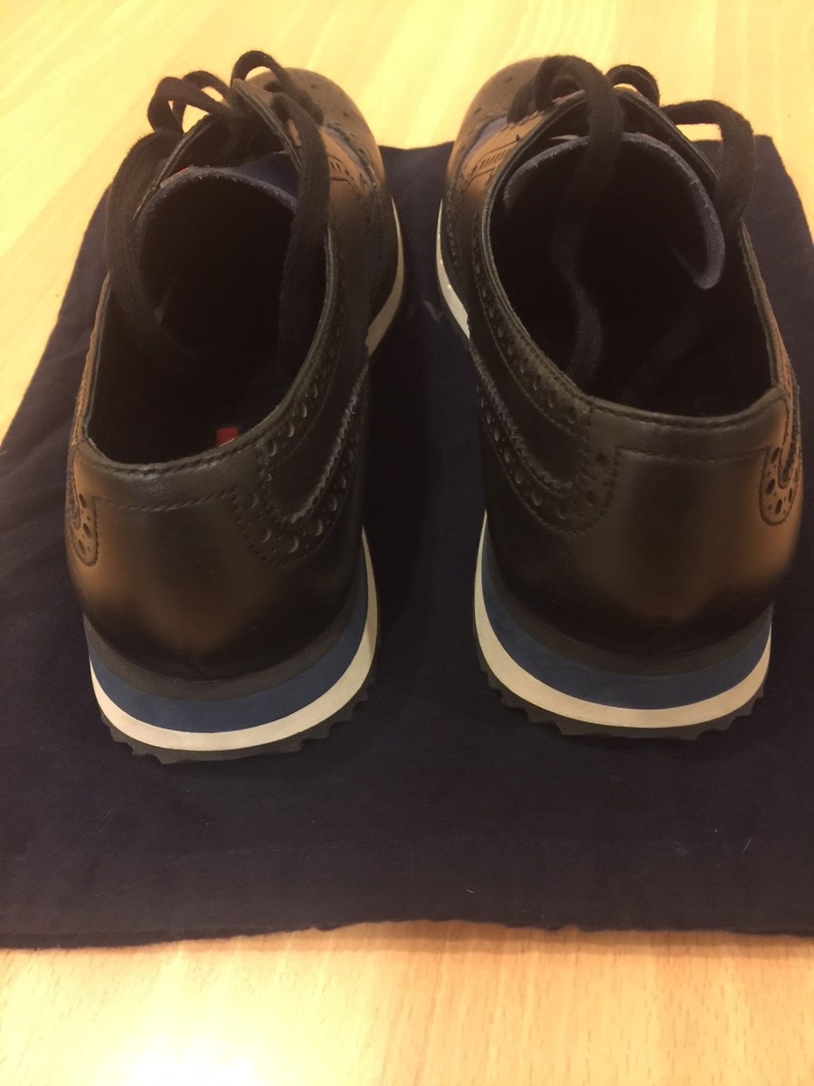 Rare+Prada Vit Montana derby calf leather platform sports Wing-Tip