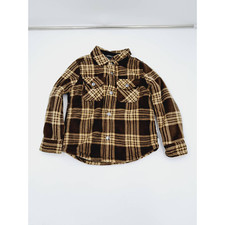 Eddie Bauer 6/7 Fleece Shirt Jacket Shacket Brown Bark