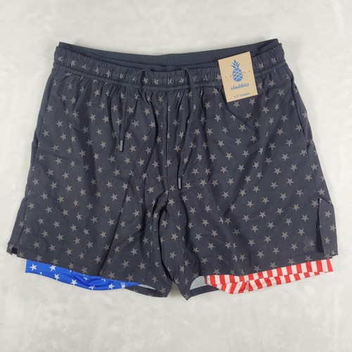 Chubbies The Danger Zones Shorts Men's XL Black Lined 5.5" Inseam Gym USA NWT