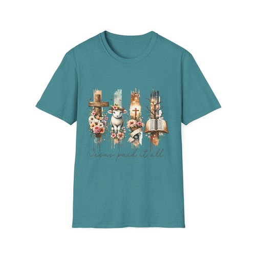 Faith-Inspired T-Shirt, Jesus Paids It All Tee, Unisex Christian Apparel - Picture 47 of 151