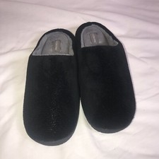 LUXEHOME Men's Slip On Indoor/Outdoor Black Fleece Footwear/Slipper Black sz 8/9