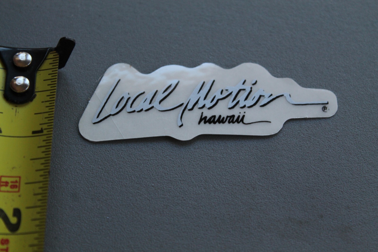 LOCAL MOTION Hawaii Surfboards Clear Silver LM3 OG 80's Vintage Surfing STICKER