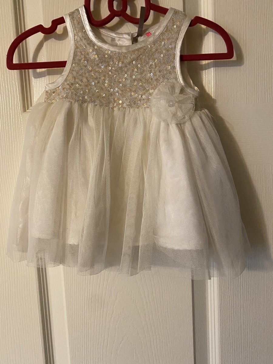 ORCHESTRA (French Brand) Baby Girls Sequin Tulle Bow Cream Dress