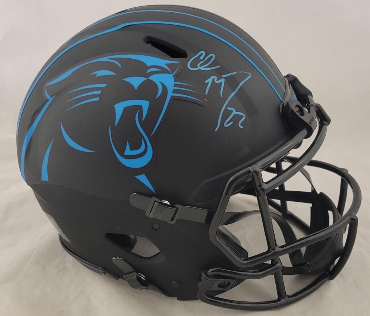 Christian McCaffrey Autographed Signed Carolina Panthers Panthers Eclipse On-Field Full Size Bas Auth 