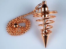 Spiral COPPER Pendulum - Divination, Metaphysical, Healing Crystals Stones E2055