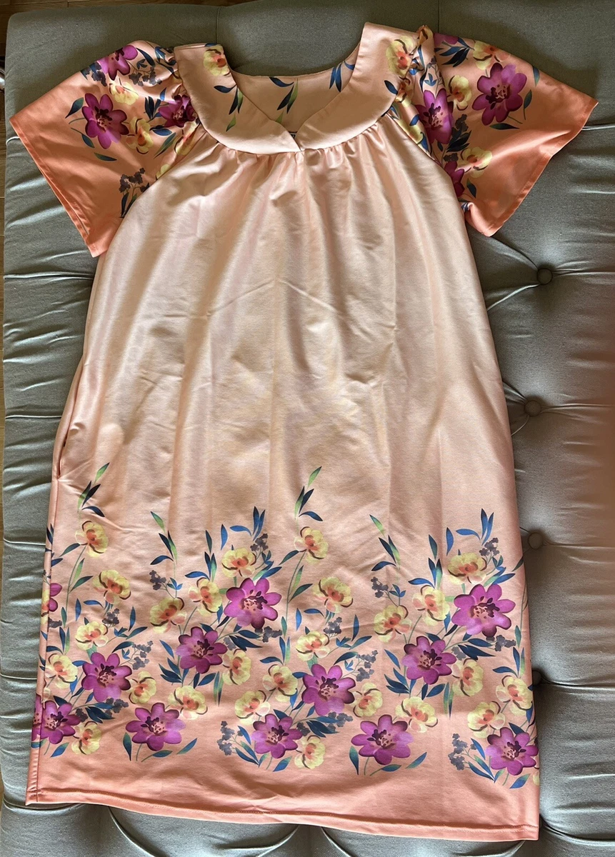 Vintage MuuMuu House dress Floral Orange Anthony Richards Knee