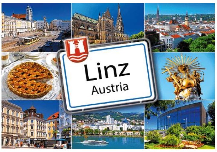 Linz Danube Austria town sign photo magnet souvenir Austria