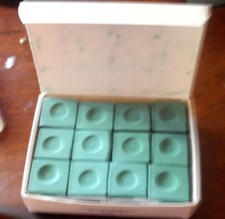 New Box 12 Pieces SILVER CUP Billiard Chalk Green Color made in USA