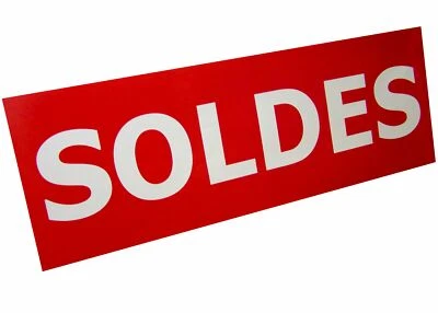 [101416-3] Agipa Lot de 3 Affiches Soldes 69 x 24 cm blanc sur fond rouge