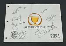 2024 Presidents Cup International Team Signed Flag Mike Weir Conners Adam Scott