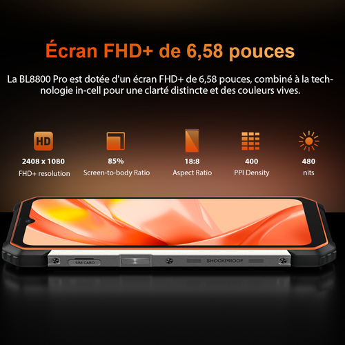 5G Blackview BL8800Pro Robuste Telephone Portable Imagerie thermique 8Go+128Go - Zdjęcie 9 z 18