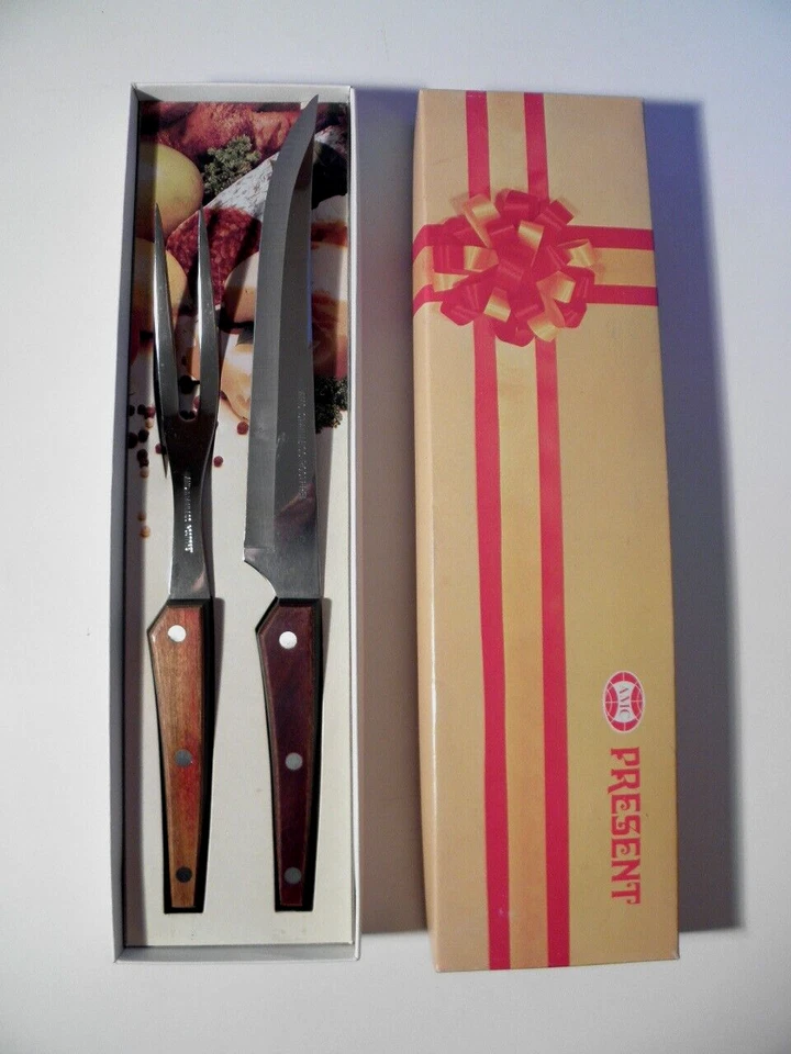 Schönes AMC Present * Bratenbesteck * Tranchier-Besteck * wohl unbenutzt * - Bild 2 von 4