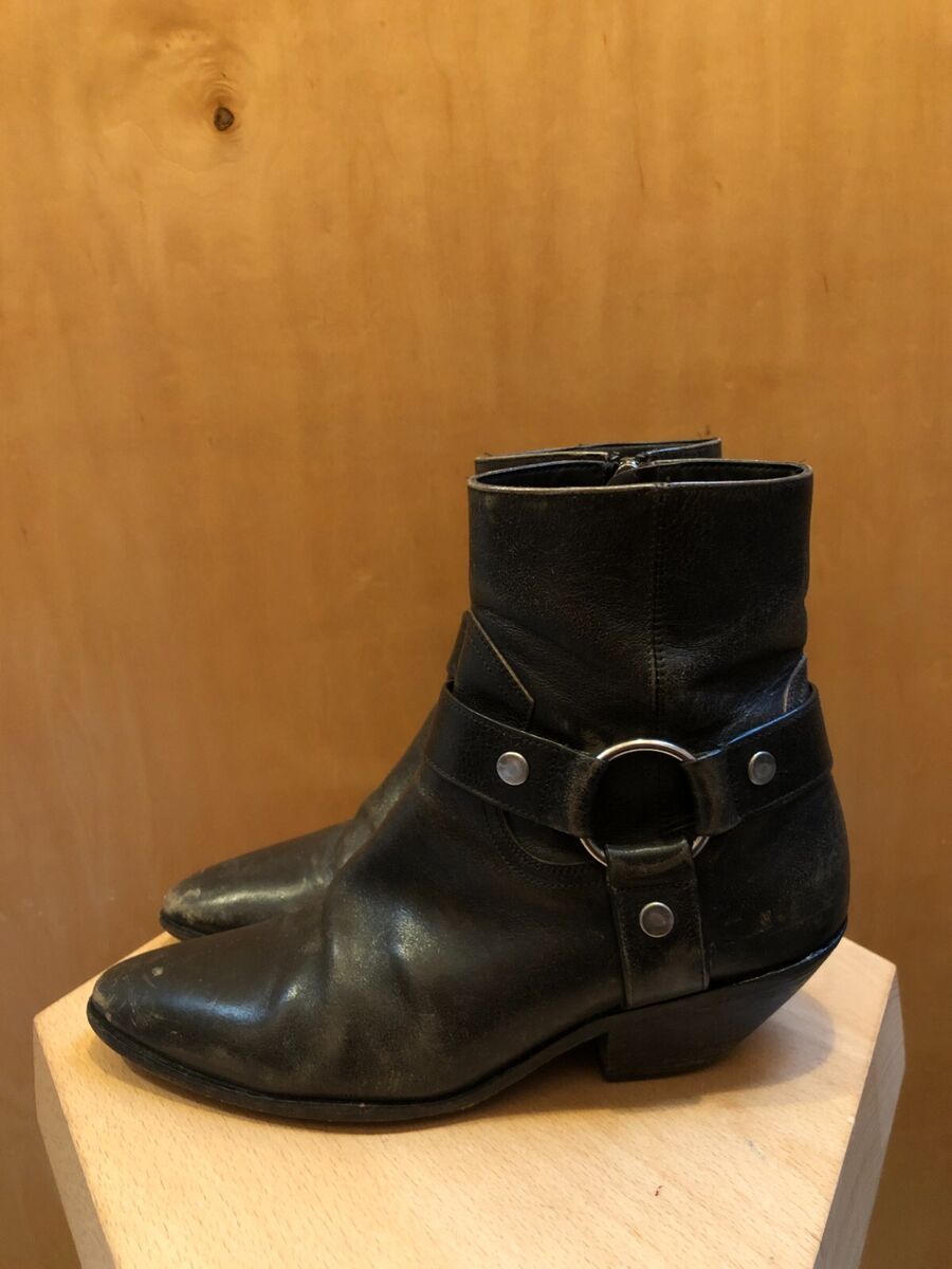 SAINT LAURENT West Wyatt Harness Rubino Charcoal Western SAINT LAURENT West Wyatt Harness Rubino Charcoal Western