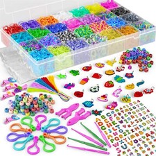 11,900 Rainbow Rubber Bands Refill Kit 28 Colors Making Girls Kids Bracelets