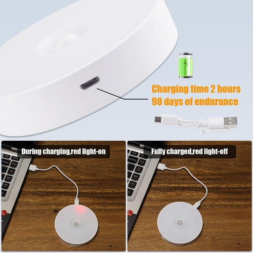 6stk. Nachtlicht mit Bewegungsmelder USB-Akku LED Nachtlampe Treppenlicht 3 Modi - Bild 16 von 23