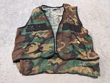 Vintage Ideal Vest Mens XL Hunting Woodland Camo Camouflage Ammo Pockets
