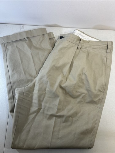 ORVIS Cotton Dress Pants Tan Khaki Wrinkle Free Mens 44 x 31 Mint Hemmed to 31"