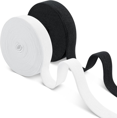 Elastico per Cucito, Elastico Da Cucire, Due Rotoli in Bianco E Nero 20Mm × 10M