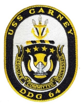 USS Carney DDG 64 Military Uniform Patch Resolute Committed Successful