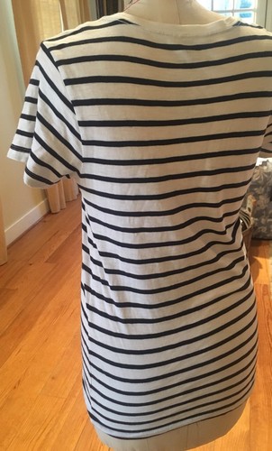 J. Crew Collector Tee Small SS Navy Blue Ivory Strawberry Embroidered - Picture 2 of 12