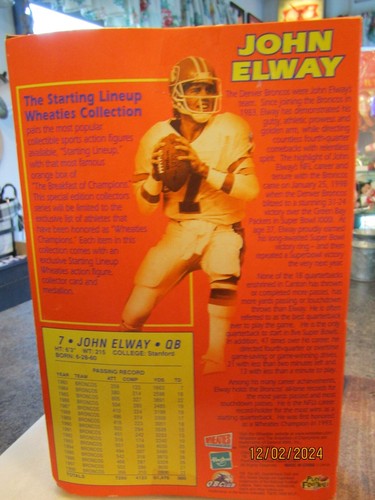 Wheaties John Elway Starting Lineup Commemorative Edition Broncos New in Box - Picture 6 of 6