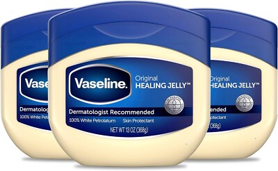 (Pack of 3)Vaseline Petroleum Jelly Original Provides Dry Skin Relief,13 Ounce