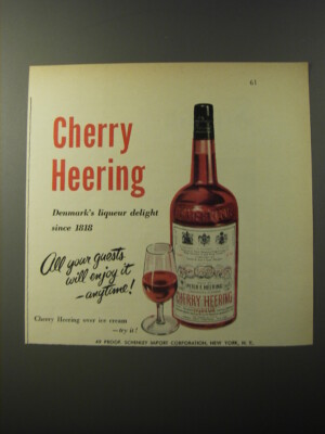 1953 Cherry Heering Liqueur Ad - All your guests will enjoy it - anytime